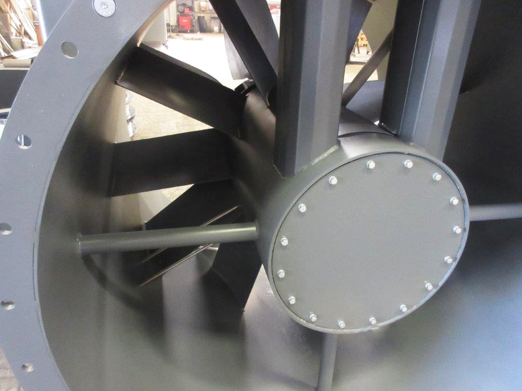 Opleiding met gebruik van windtunnel, industriele ventilatoren, Almeco